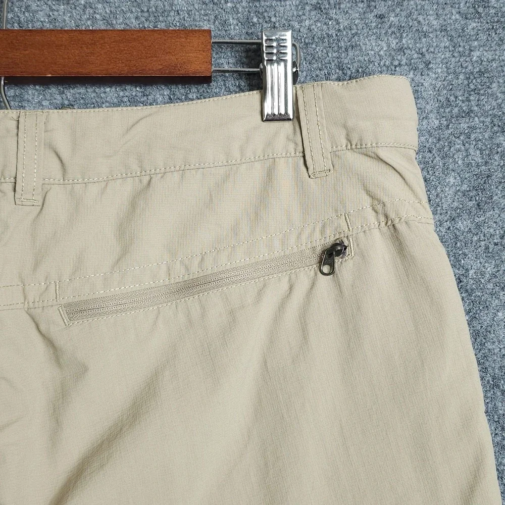 The North Face Shorts Mens 34 Beige Khaki Tan Nylon Hiking Outdoor Drawstring